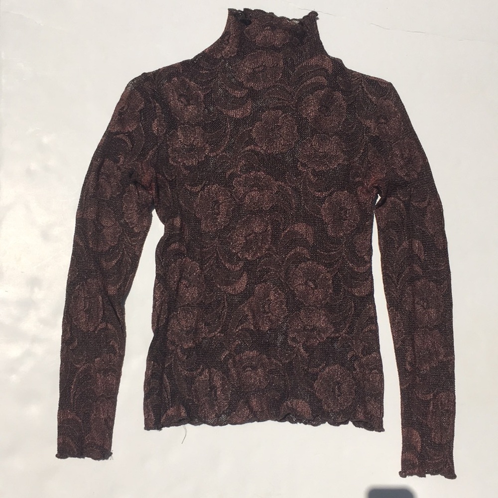 Stretch lace brown and black top size XS or S